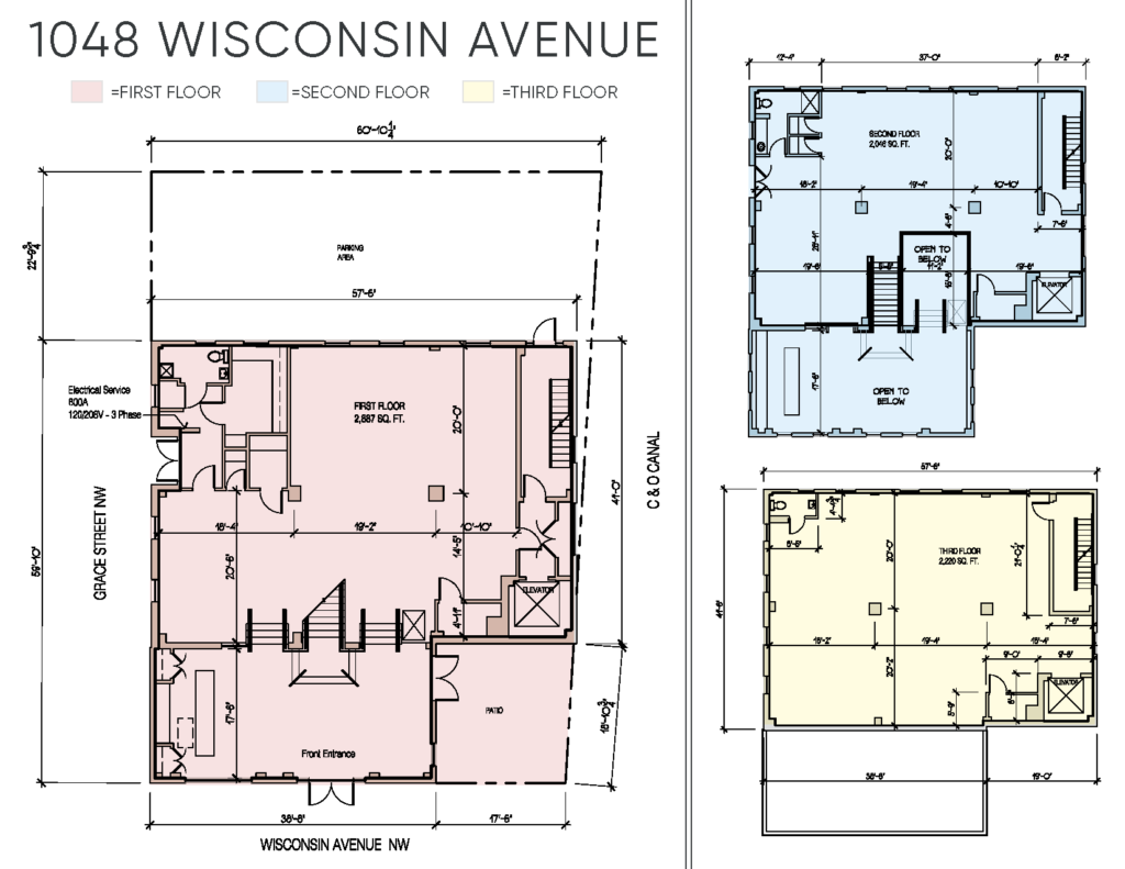 floor plan showing available square footage for lease at 1048 wisconsin avenue