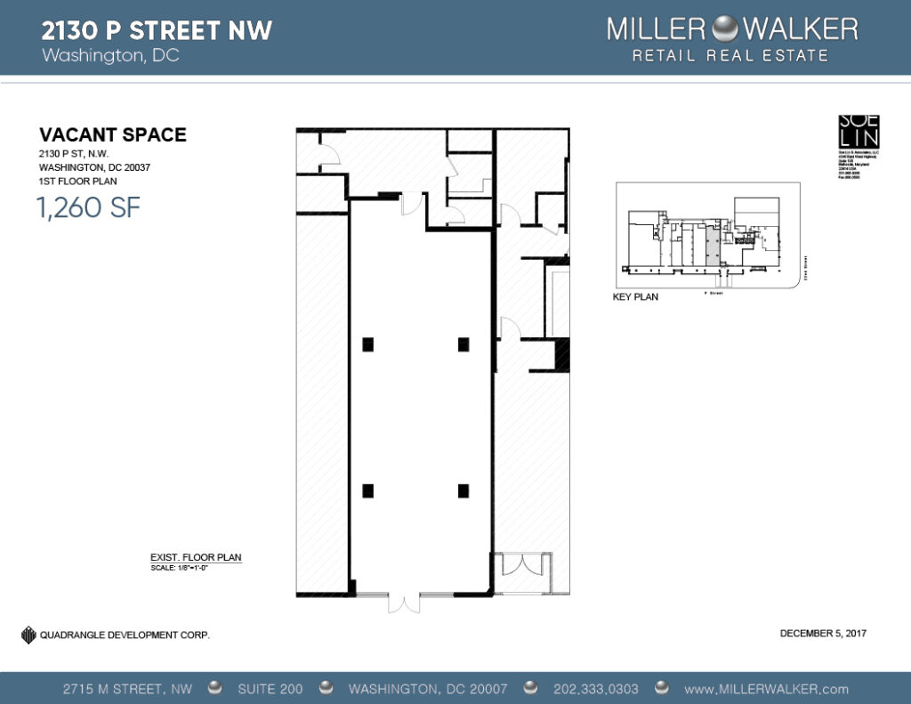 Restaurant and Retail Space for Lease DC - 2130 P Street - Dupont Circle restaurant space for lease floor plan 3