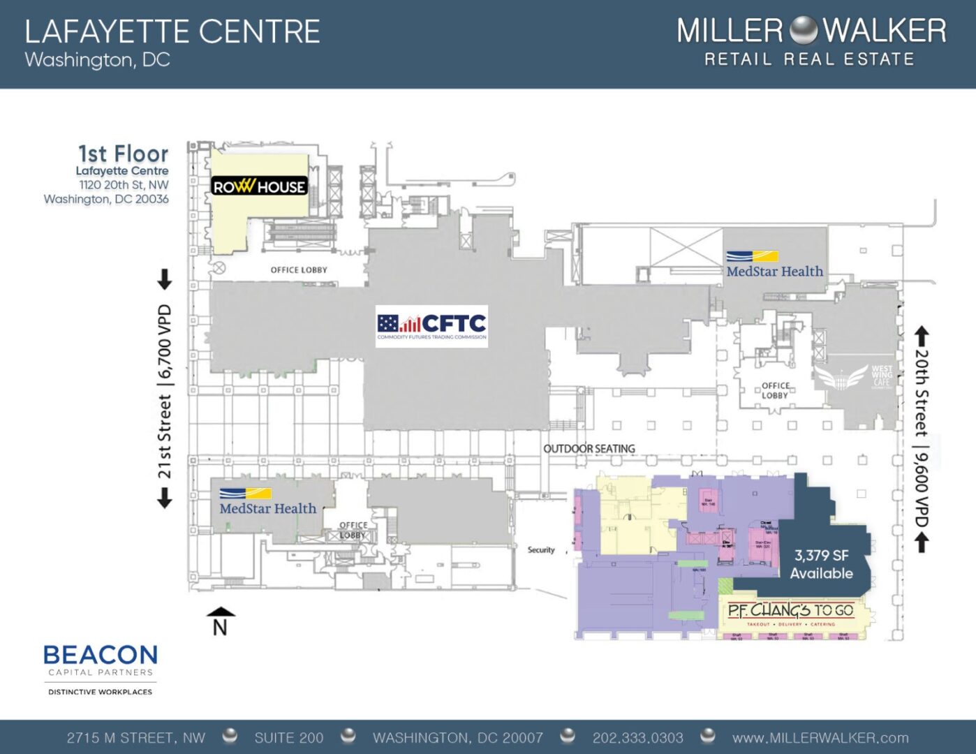 1120 20th street lafayette centre and medstar building floor plan available space for lease for a retail or service space rowhouse dc gym logo