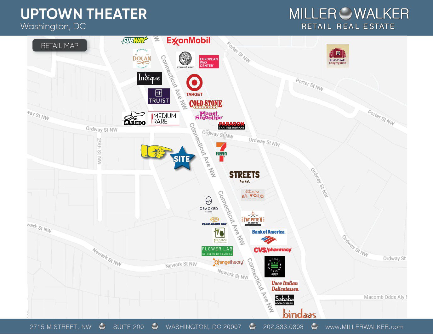 Retail Space for Lease DC - uptown theater Woodley park - nearby area retail map
