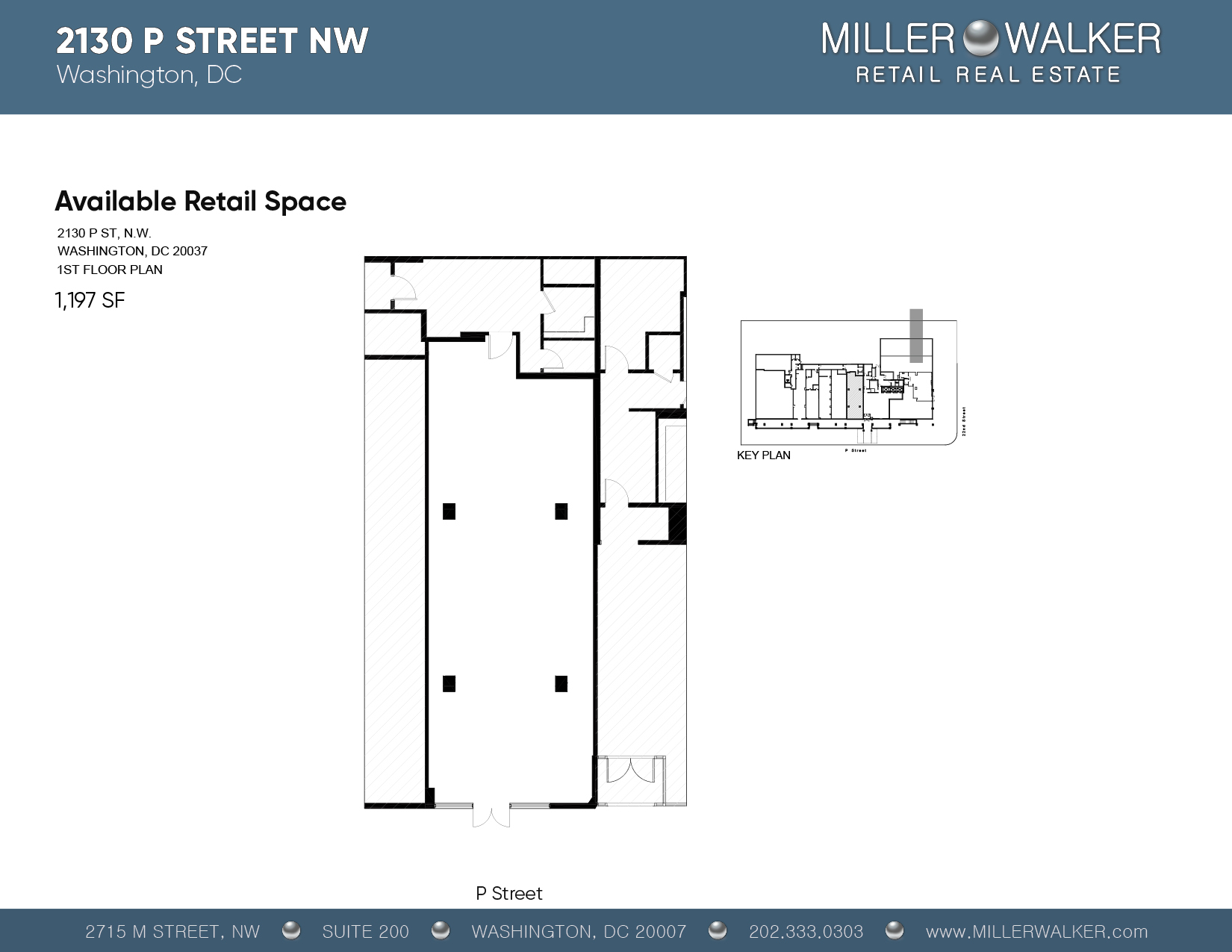 Restaurant and Retail Space for Lease DC - 2130 P Street - Dupont Circle restaurant space for lease floor plan 3