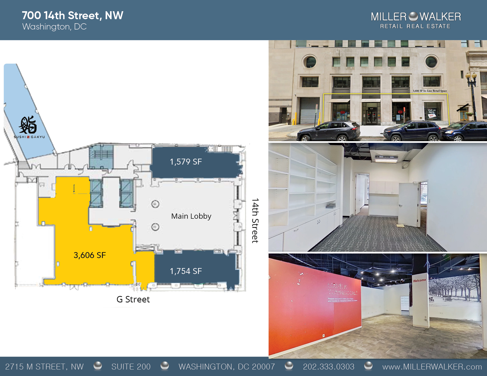Retail Space for Lease DC - 700 14th ST, NW restaurant space for lease - East End, Penn Quarter