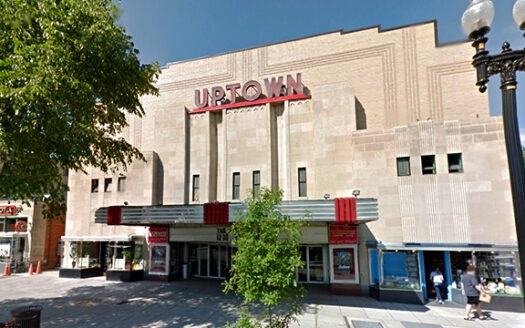 Exterior and marquee of the Uptown Theater in Cleveland Park, Washington, DC